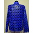 Blue Leather Leaf Jacket for Woman [Design 05]