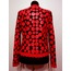 Red Leather Women Leaf Jacket [Design 07]