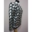 Plus Size Shiny Silver Gray Leather Woman Leaf Jacket [Design 01]