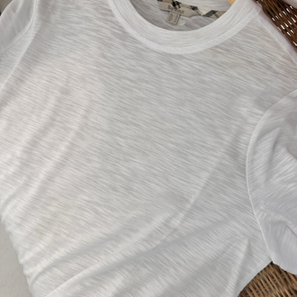 Brbr white bisiklet yaka kadin Tshirt