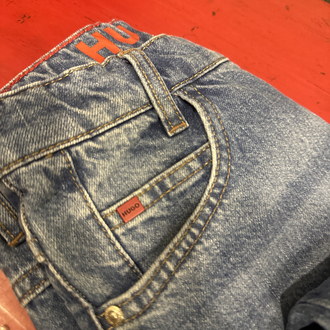HB red logo erkek çocuk kot pantolon