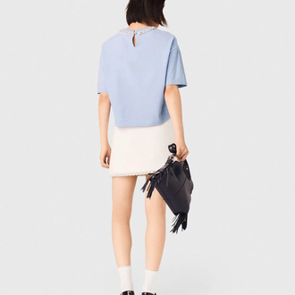 Maje Paris blue tas detay kadın Tshirt