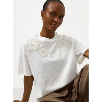 Tu clothing white çiçekli kadın Tshirt