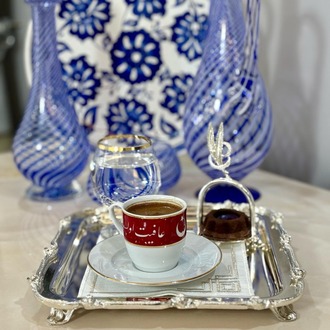 Kırmızı Afiyet Olsun Yazılı Kahve Fincanı 80cc