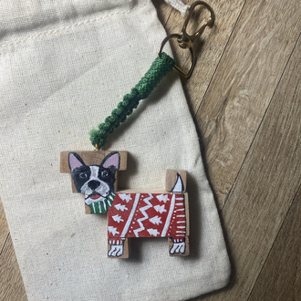 Dog Wood Keychains