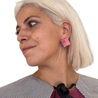 Wooden Heart Earring No: Rose