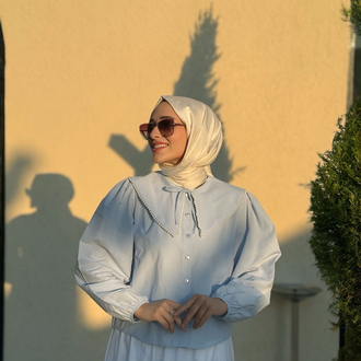 İnci Detay Bebe Yaka Gömlek
