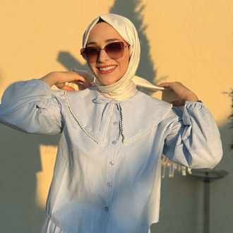 İnci Detay Bebe Yaka Gömlek