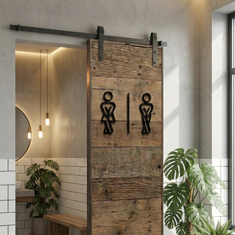 Modern WC Kapı Simgesi | Minimal Kadın – Erkek Tabela