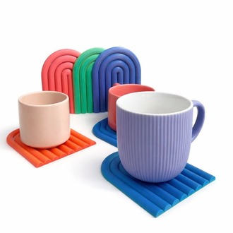 Modern Dalga Formlu Bardak Altlığı 6'lı Set
