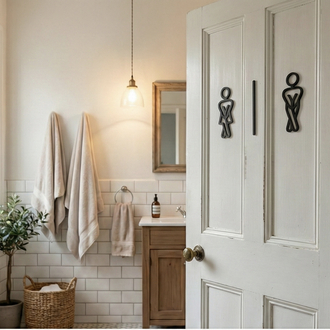 Modern WC Kapı Simgesi | Minimal Kadın – Erkek Tabela