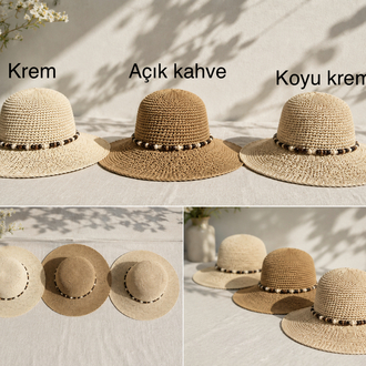 BOHEM EL ÖRGÜSÜ HASIR ŞAPKA