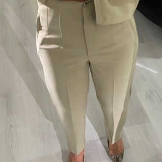 Haki ZR model Yüksel Bel Pensli Pantolon