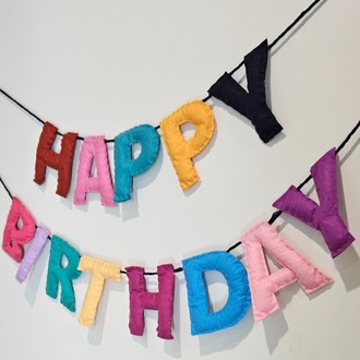Renkli Keçelerden Happy Birthday Yazılı Doğum Günü, Parti Süsü 1