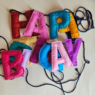 Renkli Keçelerden Happy Birthday Yazılı Doğum Günü, Parti Süsü 1
