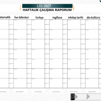 2027 LGS HAZIRLIK _ HAFTALIK ÇALIŞMA RAPORU