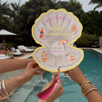 10 ADET Bachelorette Party İstiridye Kesimli Masa Kartı