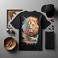 Unisex Oversize Aslan Tasarımlı T-Shirt (Sırt Baskılı)
