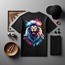 Unisex Oversize Renkli Aslan Tasarımlı T-Shirt (Sırt Baskılı)