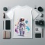 Unisex Oversize Astronot Tasarımlı T-Shirt (Sırt Baskılı)