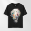 Unisex Oversize Çiçekli Ampul Tasarımlı T-Shirt 
