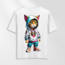 Unisex Oversize Kapüşonlu Kedi Tasarımlı T-Shirt (Sırt Baskılı)