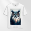 Unisex Oversize Baykuş Tasarımlı T-Shirt