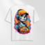 Unisex Oversize Şapkalı Kadın Tasarımlı T-Shirt (Sırt Baskılı)