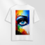 Unisex Oversize Renkli Göz Tasarımlı T-Shirt (Sırt Baskılı)
