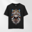 Unisex Oversize Geometrik Kedi Tasarımlı T-Shirt