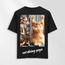 Unisex Oversize Cat Doing Yoga Tasarımlı T-Shirt (Sırt Baskılı)