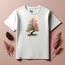 Unisex Oversize Ağaç Tasarımlı T-Shirt