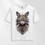 Unisex Oversize Geometrik Kedi Tasarımlı T-Shirt