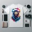 Unisex Oversize Renkli Aslan Tasarımlı T-Shirt (Sırt Baskılı)