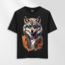 Unisex Oversize Gözlüklü Kurt Tasarımlı T-Shirt