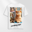 Unisex Oversize Cat Doing Yoga Tasarımlı T-Shirt (Sırt Baskılı)