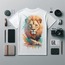 Unisex Oversize Aslan Tasarımlı T-Shirt (Sırt Baskılı)