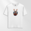 Unisex Oversize Geyik Tasarımlı T-Shirt 