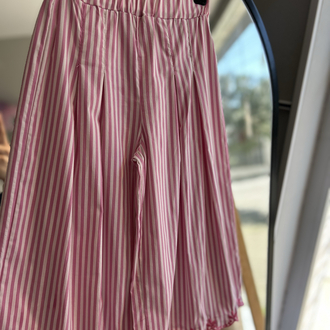 Nakışlı çizgili pembe takım