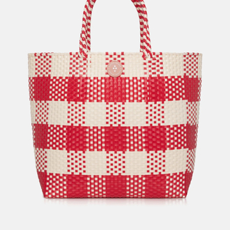 Sorbet Island- Woven Tote Bag/ Red