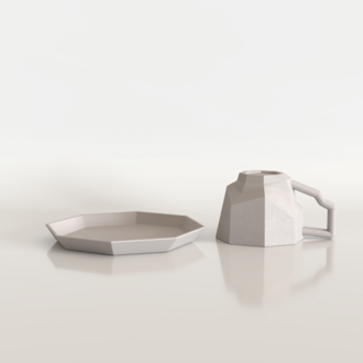 LSET-014 GEOMETRİK FİNCAN KULP TABAK ALÇI KALIP SETİ