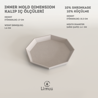 LSET-014 GEOMETRİK FİNCAN KULP TABAK ALÇI KALIP SETİ