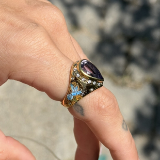 Amethyst nightingale yüzük