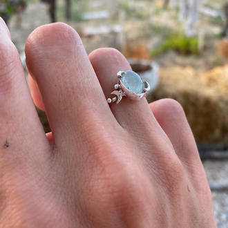 Celestial aquamarine yüzük