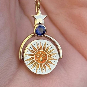 Sun& bird safir kolye