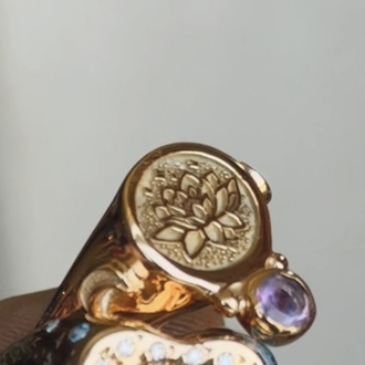Lotus ametist yüzük