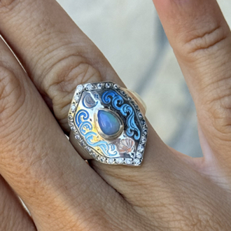 Opal shield yüzük