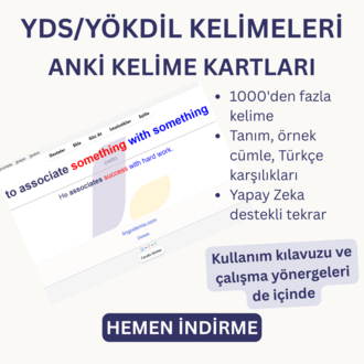 YDS / YÖKDİL'de sık çıkan 1000 İngilizce Kelime - Yapay Zeka Destekli Öğrenme