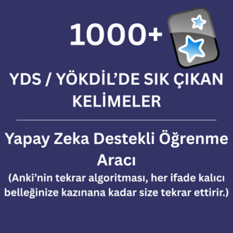 YDS / YÖKDİL'de sık çıkan 1000 İngilizce Kelime - Yapay Zeka Destekli Öğrenme