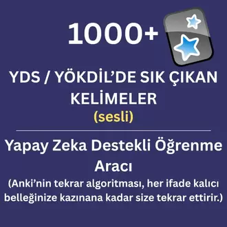 YDS / YÖKDİL'de sık çıkan 1000 İngilizce Kelime (SESLİ) - Yapay Zeka Destekli Öğrenme
